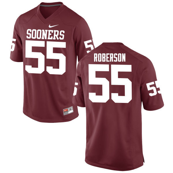 Men Oklahoma Sooners #55 Logan Roberson College Football Jerseys Game-Crimson